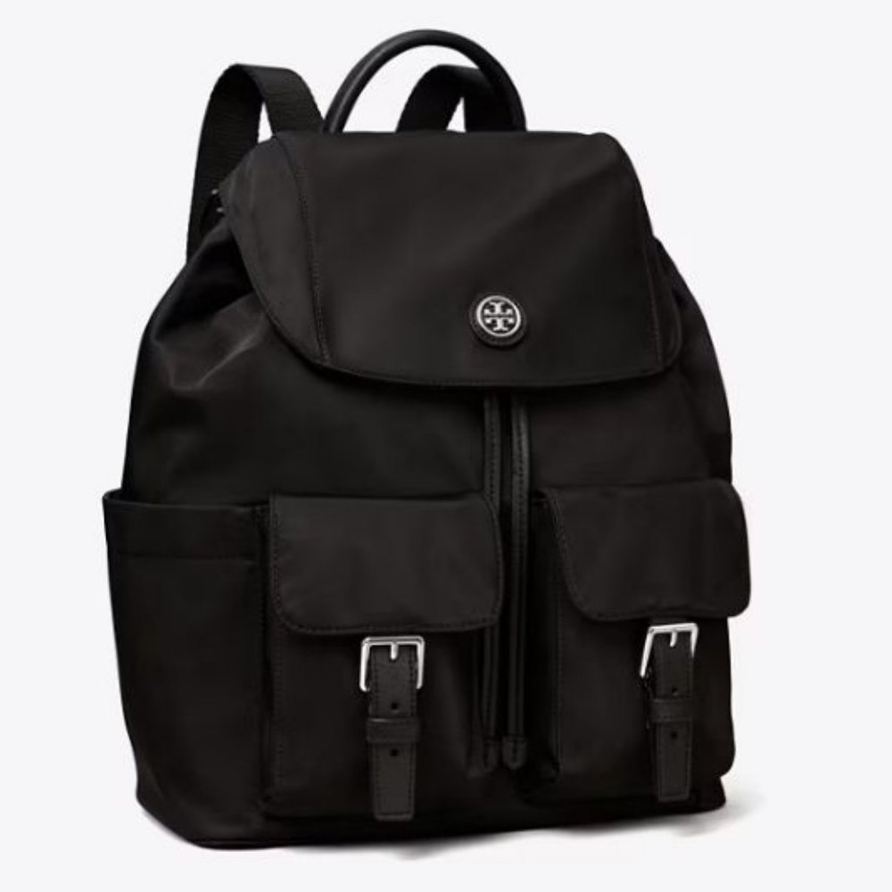 Tory Burch Virginia Flap nylon backpack pre-owned black